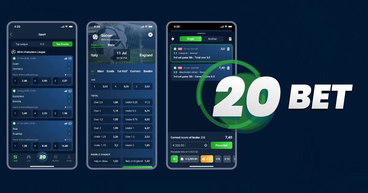 20Bet Casino App Screenshot